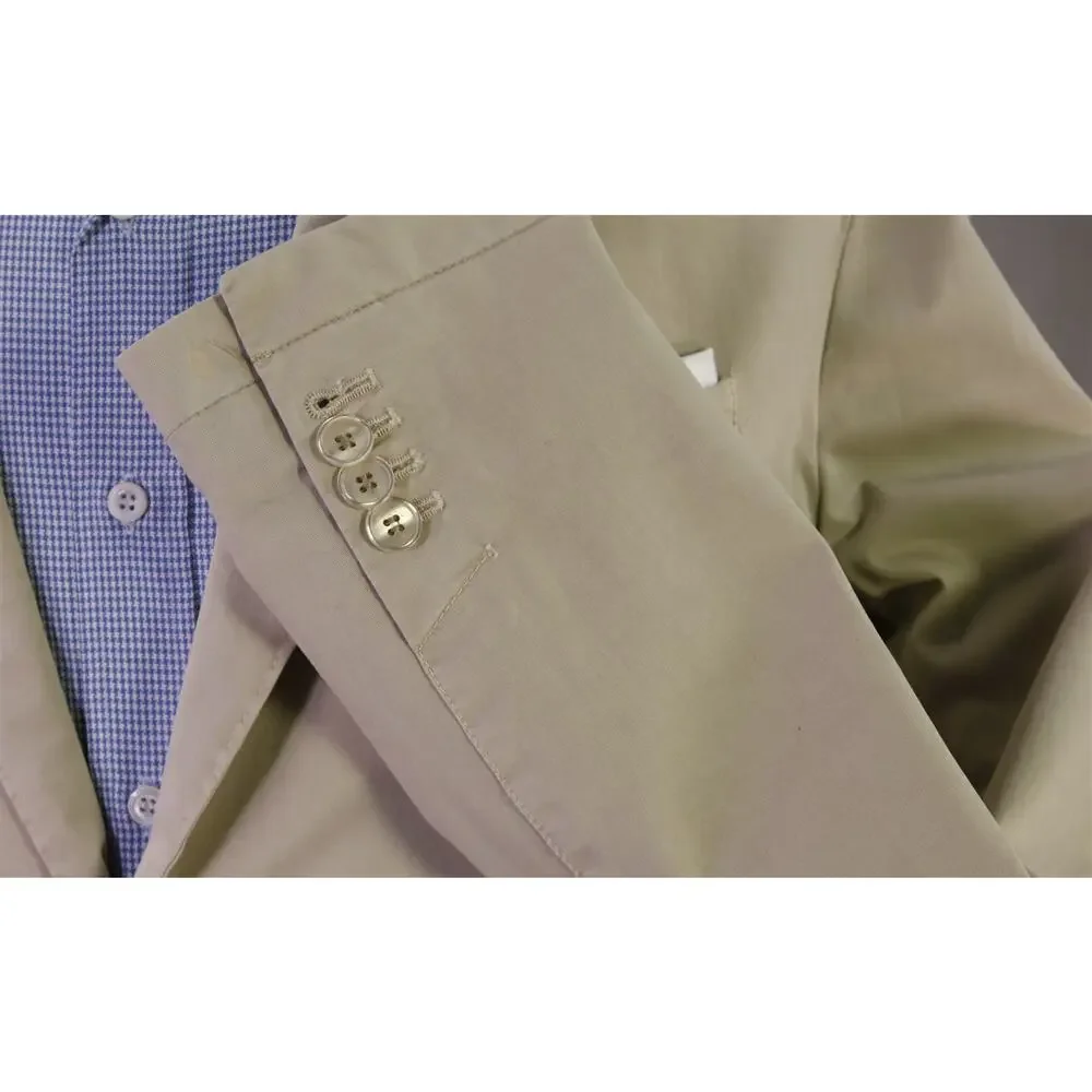Spada Roma Khaki Tan Cotton Patch Pocket Unstructured Blazer Jacket 42R